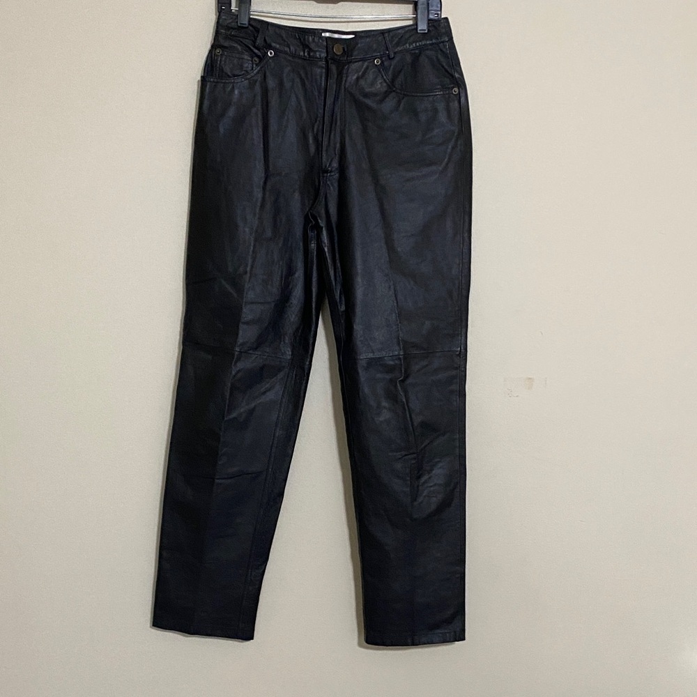 Vintage bagatelle Black Leather Pants women 8 casual office event Y2K goths
